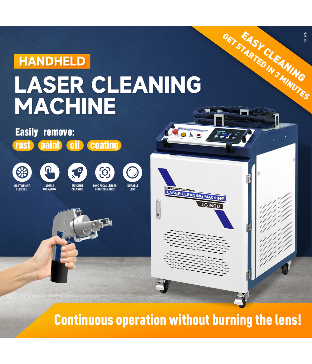 JPT 1000W/1500W/2000W Continuous Handheld Laser Cleaning Machine Rust/Oil/Paint Remover Laser Cleaner